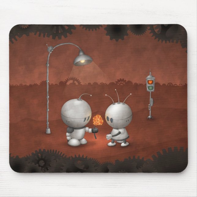 Roboter in der Liebe Mousepad (Vorne)