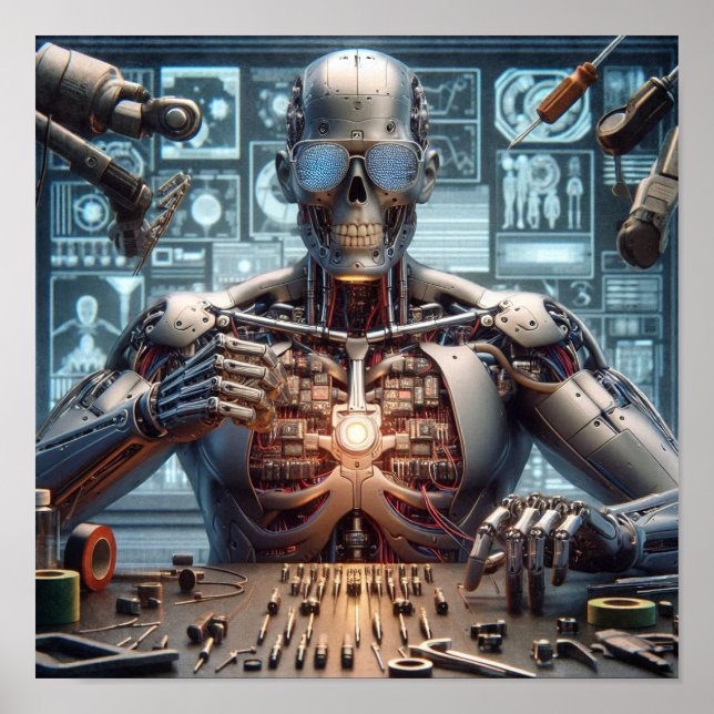 Roboter-Ingenieur Poster (Vorne)