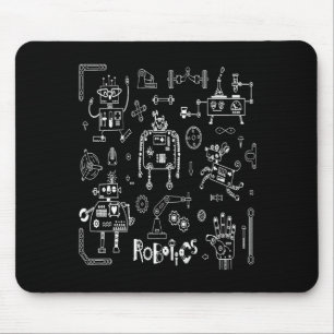 Roboter-Ingenieur-Techniker Lustiger Vintage-Robot Mousepad