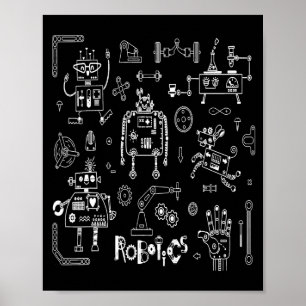 Roboter-Ingenieur-Techniker Lustiger Vintage-Robot Poster