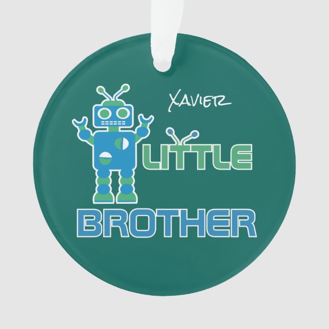 Roboter-kleiner Bruder-personalisierte Ornament (Vorderseite)