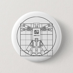 Roboter-Knopf Da Vincis Vitruvian Button