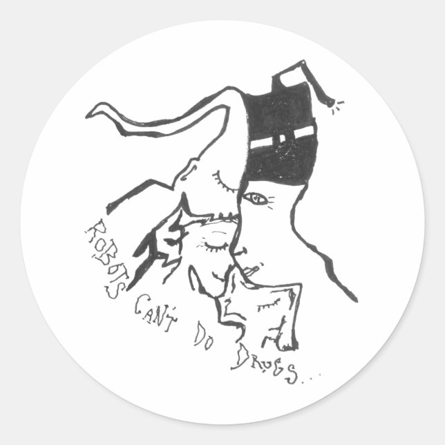 Roboter können keine Medikamentenaufkleber machen Runder Aufkleber (Vorderseite)