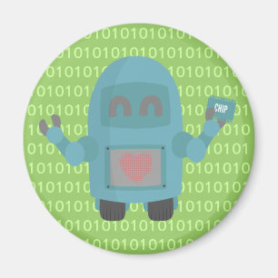 Roboter-Liebe-Computer-Chips Magnet