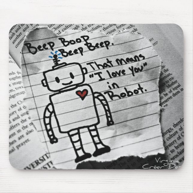 Roboter-Liebe Mousepad (Vorne)