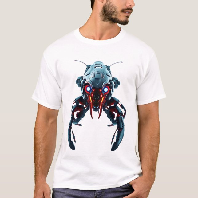 Roboter-Lobster-Gesichtskunst T-Shirt (Vorderseite)