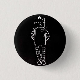 Roboter-Mädchen-Knopf Button