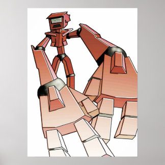 Roboter mit ausgestreckten Händen Poster