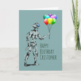 Roboter mit Balloons Geburtstagskarte Karte