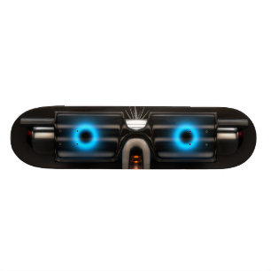 Roboter mit Gläsern Skateboard