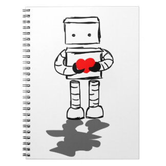 Roboter mit Herzen Notizblock