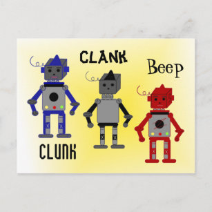 Roboter mit Lustigen Sprüchen Postkarte