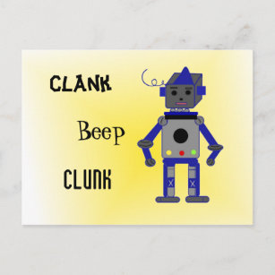 Roboter mit Lustigen Sprüchen Postkarte