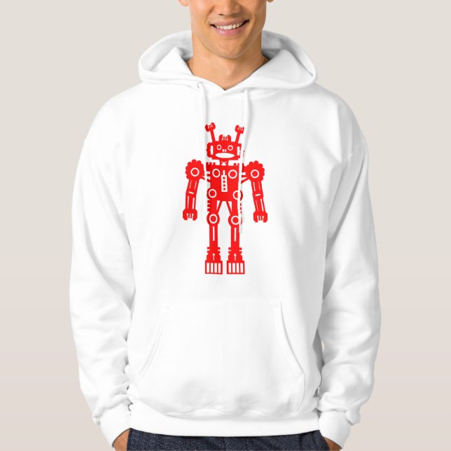 Roboter Mk I - (rot) - Maßgeschneidert Hoodie (Vorderseite)