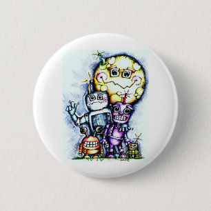 Roboter-Mond Button