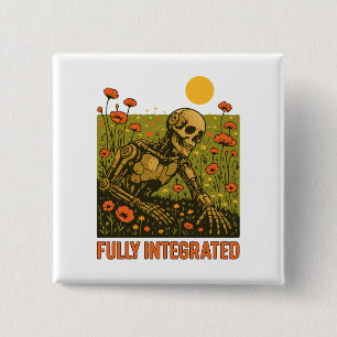 Roboter Natur Blumen Blühen Feld Button