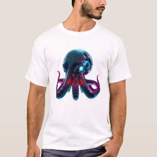 Roboter-Octopus-Gesichtskunst T-Shirt