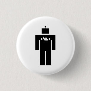 Roboter-Piktogramm-Knopf Button