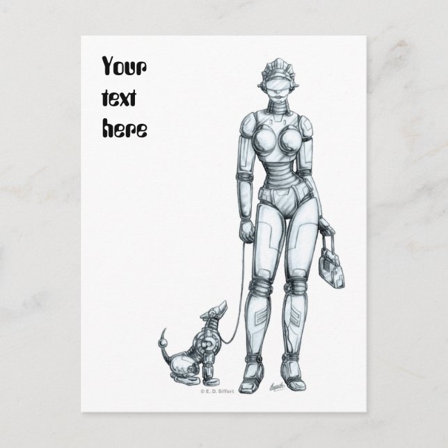 Roboter Postkarte (Vorderseite)