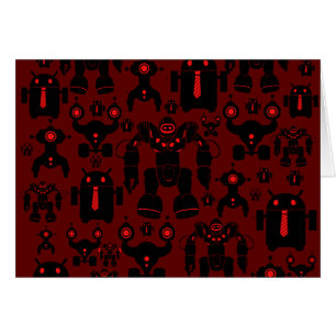 Roboter-Regel-Spaß-Roboter-Silhouette-Rot-Robotik