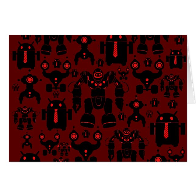 Roboter-Regel-Spaß-Roboter-Silhouette-Rot-Robotik (Vorderseite (Horizontal))