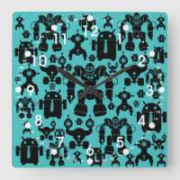 Roboter Rule Fun Robot Silhouetten Muster Blau