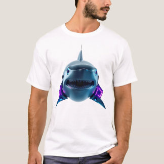Roboter Shark Face Art T-Shirt