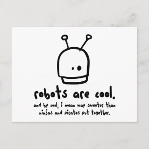 Roboter sind cool1 postkarte