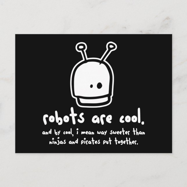 Roboter sind cool2 postkarte (Vorderseite)