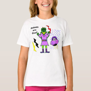 Roboter sind Cool Captain Zoey Petals Raumschiff T-Shirt