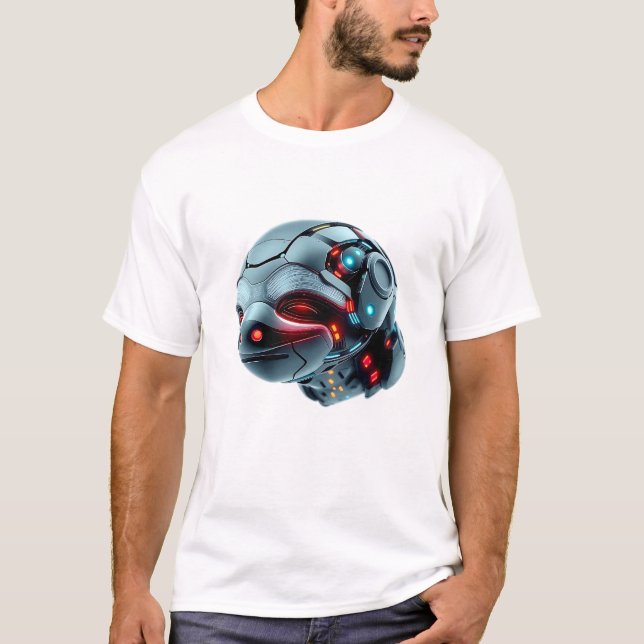 Roboter Sloth Face Art T-Shirt (Vorderseite)
