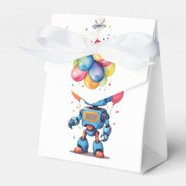 Roboter-Thema mit Ballons Aquarell Geschenkschachtel