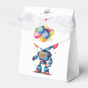 Roboter-Thema mit Ballons Aquarell Geschenkschachtel