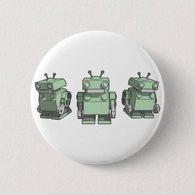 Roboter-Trio Button (Vorderseite)