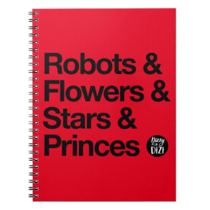 Roboter und Black Text Notebook Notizblock
