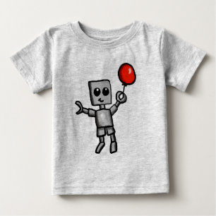 Roboter und rotes Ballon-Shirt Baby T-shirt