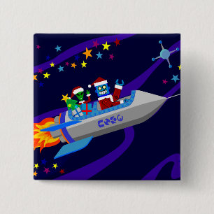Roboter-Weihnachten Rocket Button