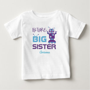 Roboter Zukunft Große Schwester Lila Süß Personali Baby T-shirt