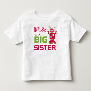 Roboter-zukünftige große Schwester scherzt rosa Kleinkind T-shirt