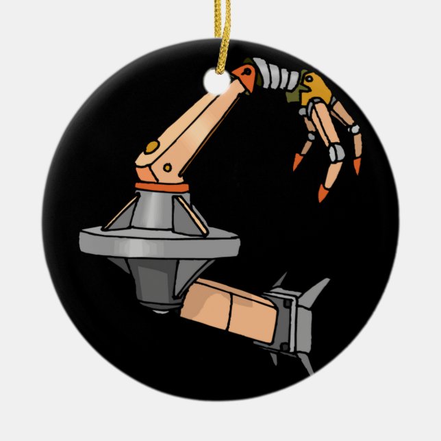 Roboterarm Keramik Ornament (Vorne)