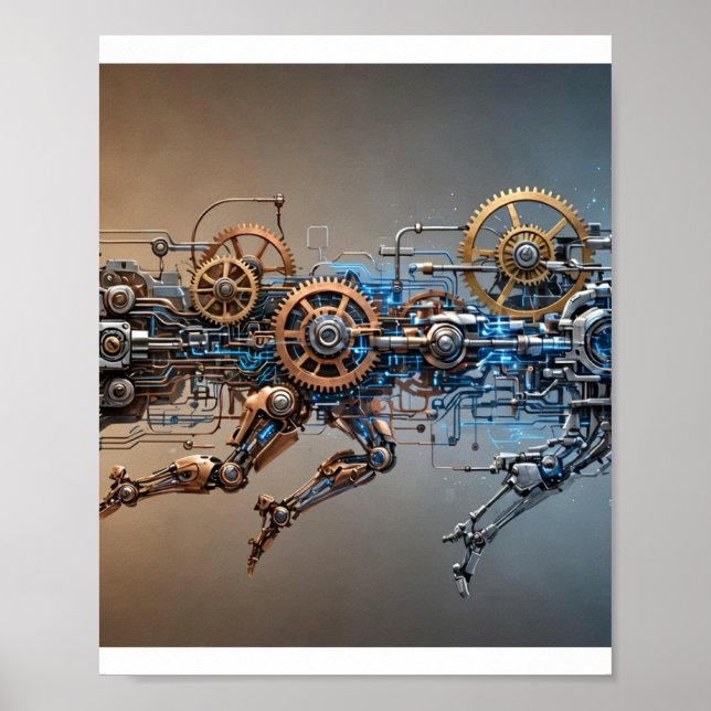 Roboterevolution — Zahnräder zur Intelligenzposter Poster (Vorne)