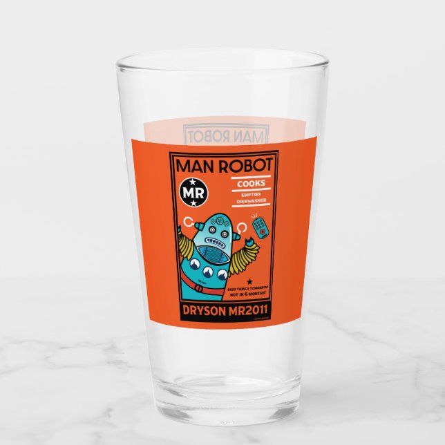 Robotergeschenke für Jubiläum oder Hochzeit Glas (Vorderseite)