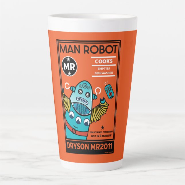 Robotergeschenke für Jubiläum oder Hochzeit Milchtasse (Vorderseite)
