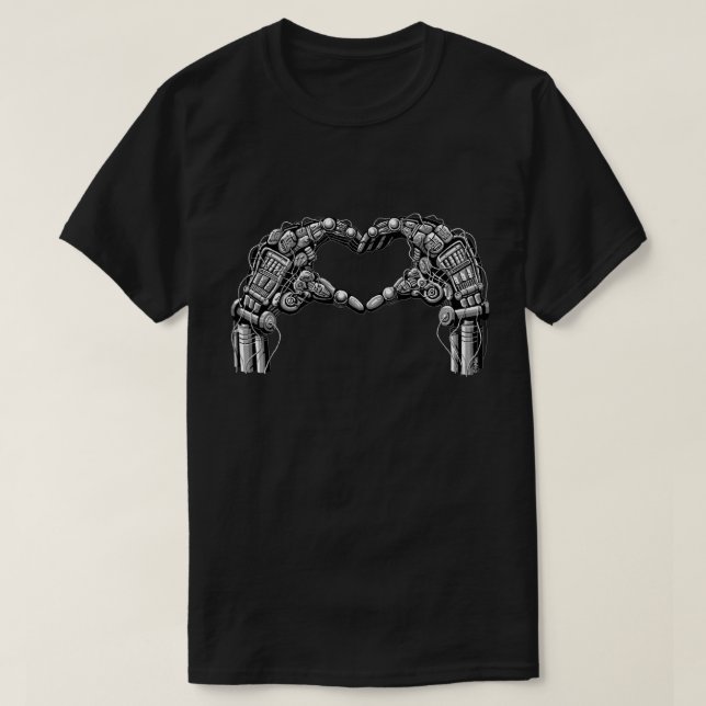 Roboterhände machen Herzform T-Shirt (Design vorne)