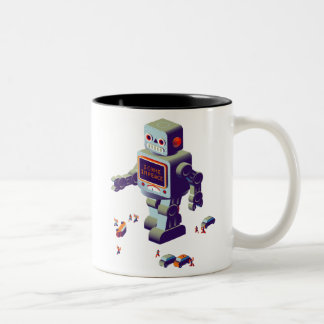 Roboterinvasions-Tasse Zweifarbige Tasse