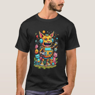 Roboterkatze Monster Fantasy Spaß T-Shirt