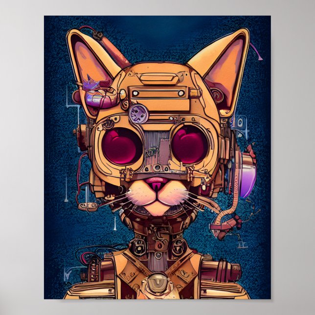 Roboterkatze Poster (Vorne)