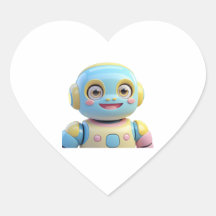 Roboterkleber mit blauorangefarbenem Lächeln