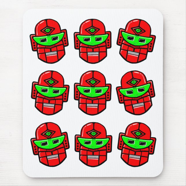 Roboterköpfe Mousepad (Vorne)