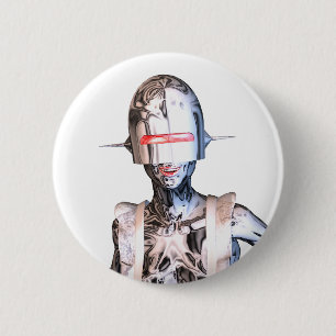 Robotermädchen Button